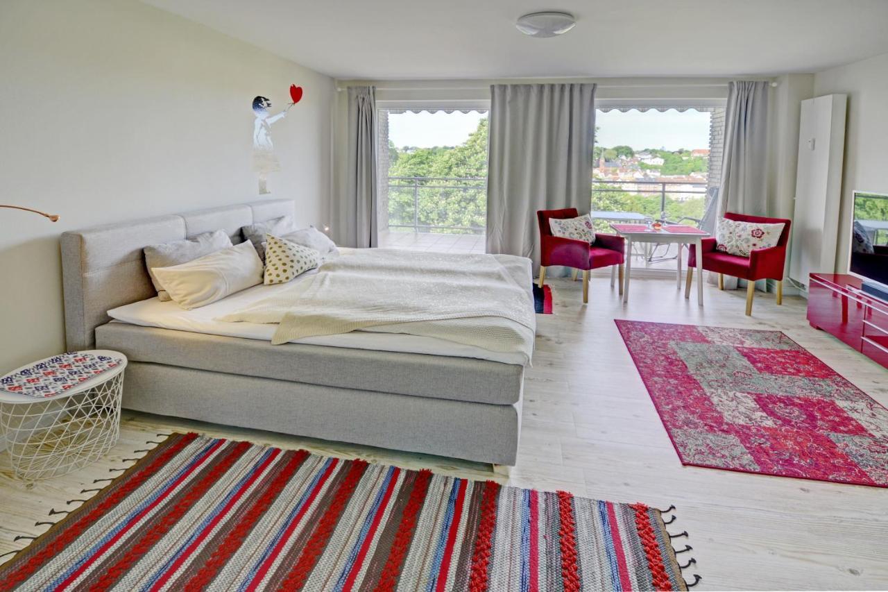 Fewo1846 - Flensview - Komfortables Studioapartment Mit Balkon Und Hafenblick Flensburg Eksteriør bilde